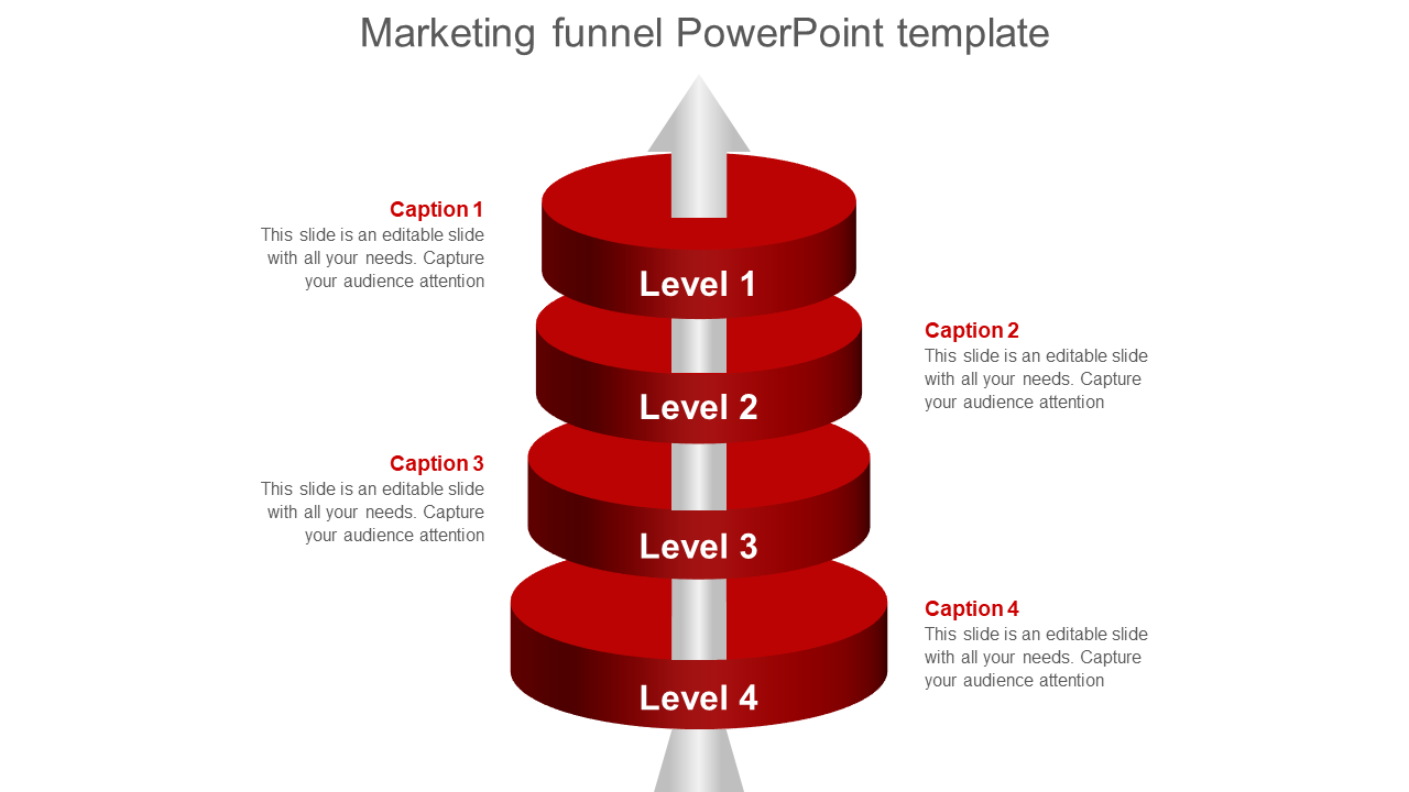 Free - Use Marketing Funnel PowerPoint Template In Red Color